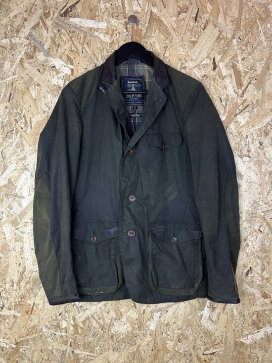 Front Post Back Post Variants Jackets & Coats | Mens Barbour Deptb Waxed Cotton Olive Field Jacket ...